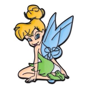 Tinker Bell Enamel Metal Pin, Peter Pan Character Enamel Pin Disney Character
